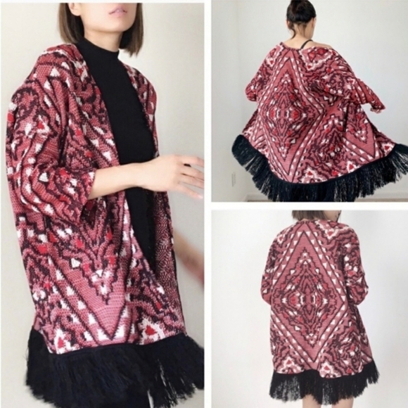 H&M Divided Open Front Fringed Cardigan, NWOT - Picture 2 of 6